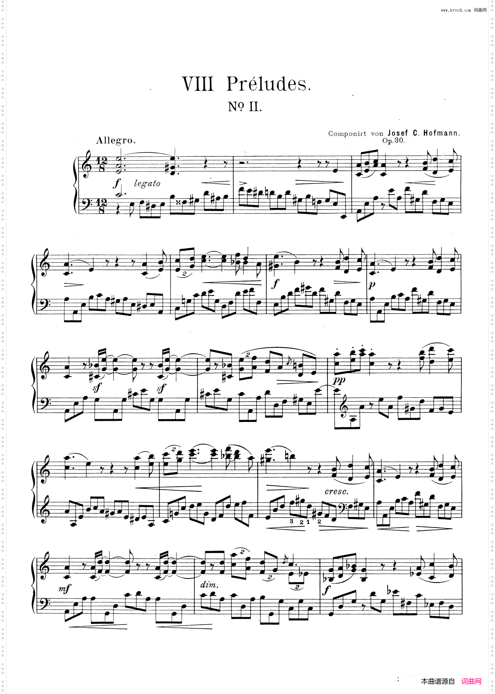 EightPreludesOp·308首前奏曲2·a小调