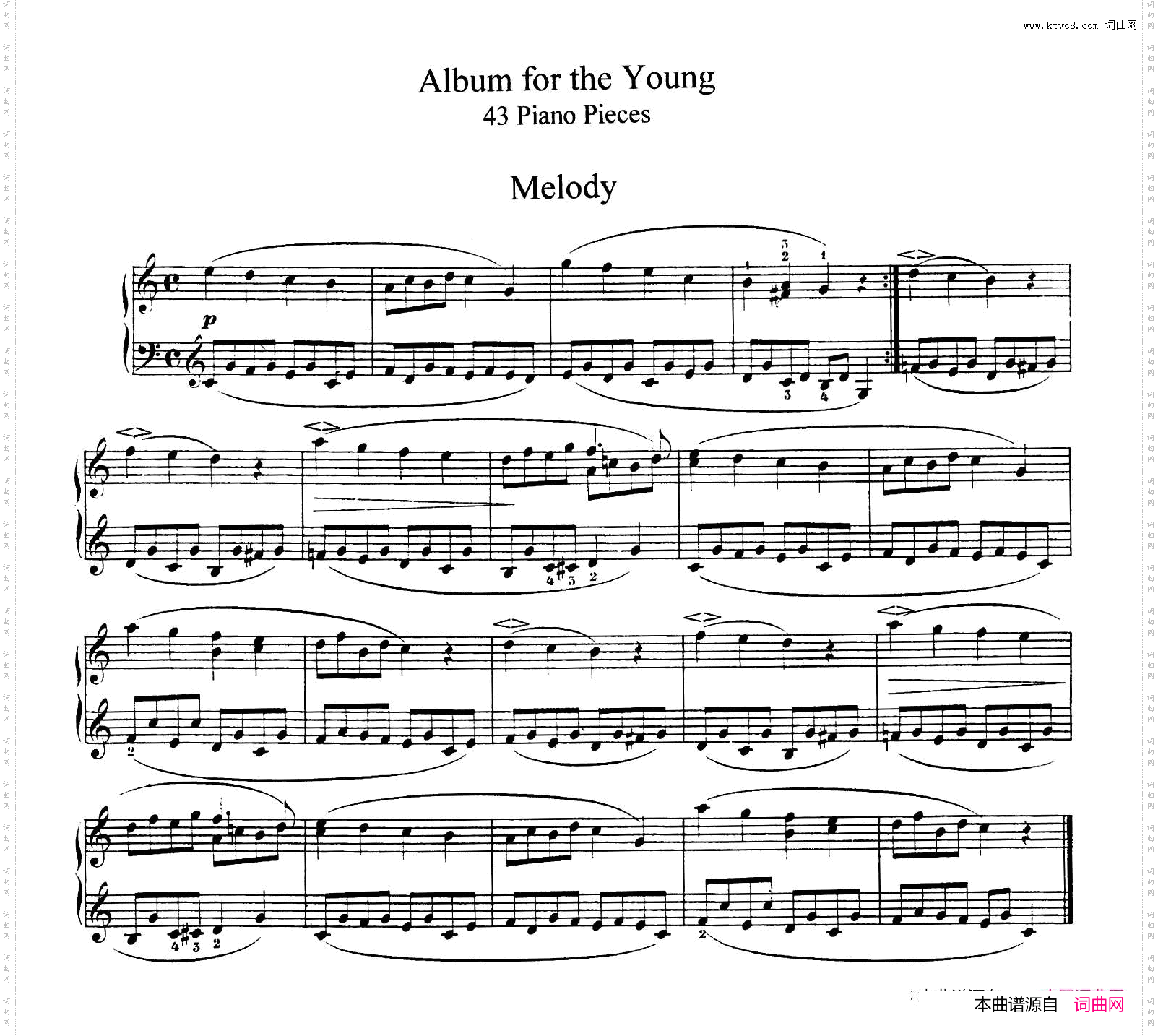 AlbumfürdieJugendOp.68儿童钢琴曲集·1.旋律Melodie_Album für die Jugend Op.68儿童钢琴曲集·1. 旋律 Melodie 