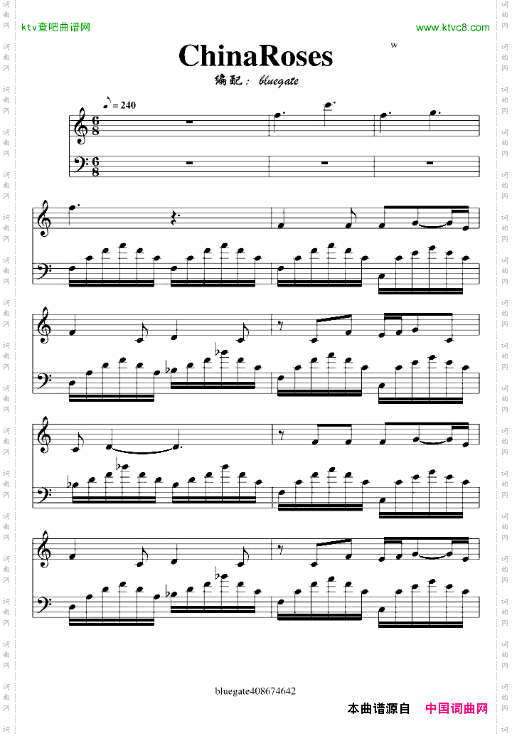 chinarose钢琴版