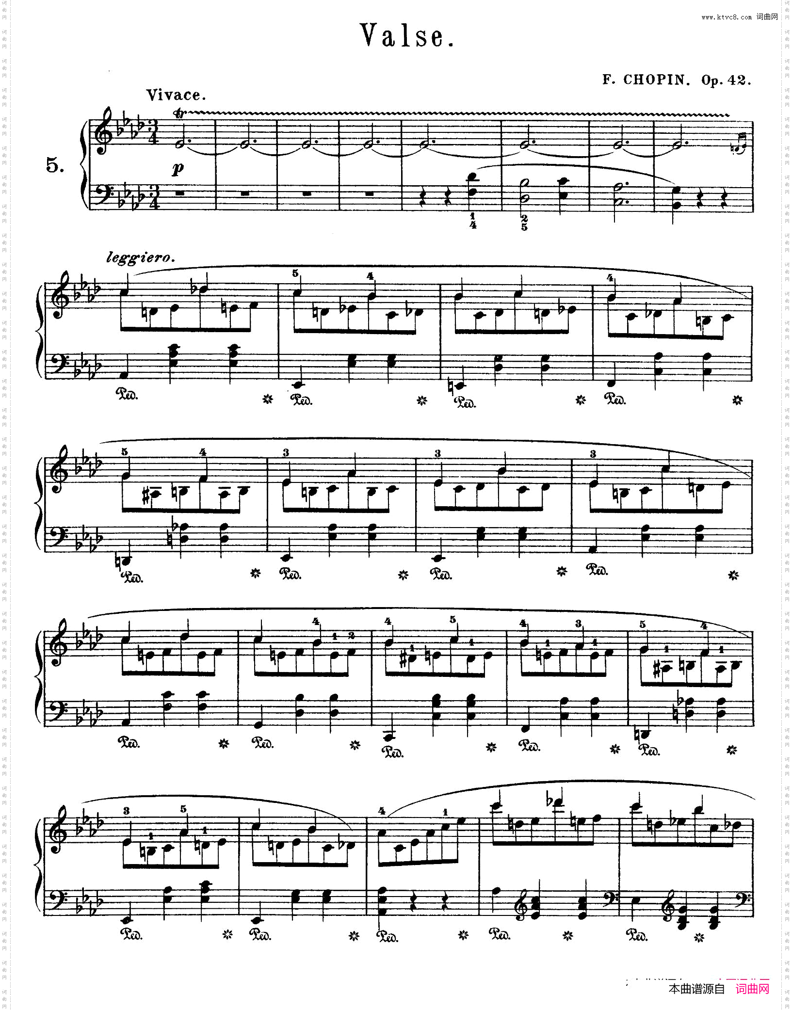 GrandeValseinA-flatMajorOp.42降A大调华丽圆舞曲_Grande Valse in A-flat Major Op.42降A大调华丽圆舞曲