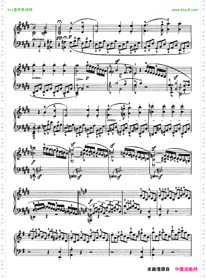 E大调第九钢琴奏鸣曲Op.14No—1
