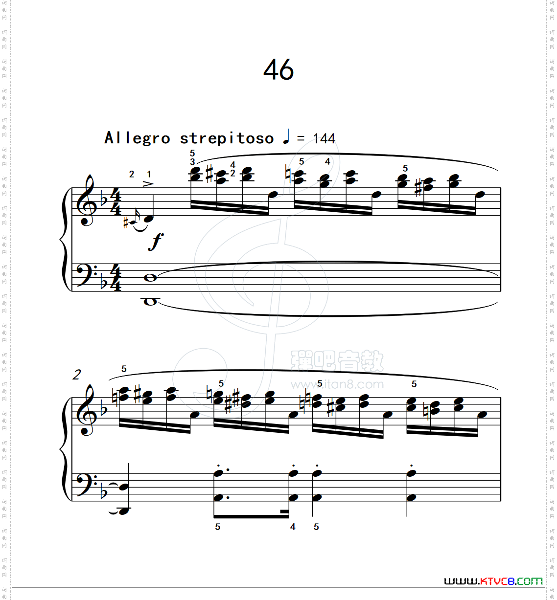 练习曲46克拉莫钢琴练习曲60首_练习曲 46克拉莫钢琴练习曲60首