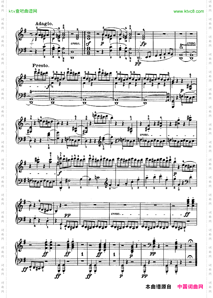 第十六钢琴奏鸣曲-Op.31No.1