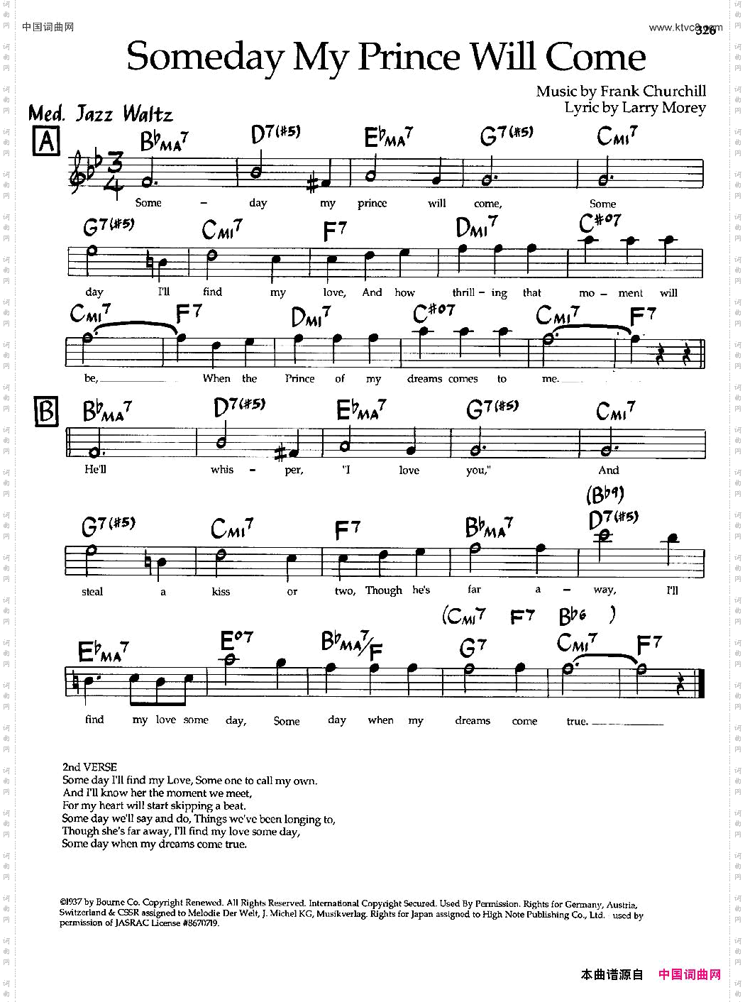 SomedayMyPrinceMillCome爵士钢琴曲_Someday My Prince Mill Come爵士钢琴曲