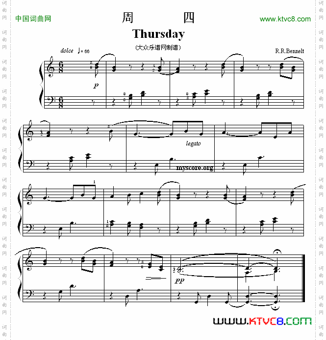 考级初级曲目：周四Thursday