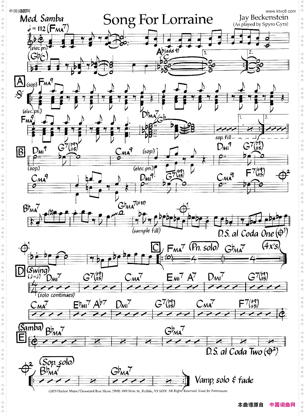 SongForLorraine爵士钢琴曲_Song For Lorraine爵士钢琴曲