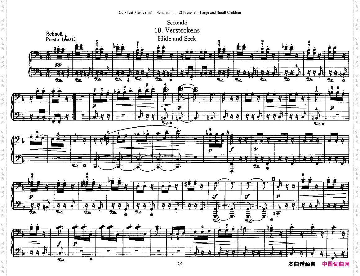 12首为孩子们而作的四手联弹曲Op.85四手联弹10_12首为孩子们而作的四手联弹曲 Op.85四手联弹10