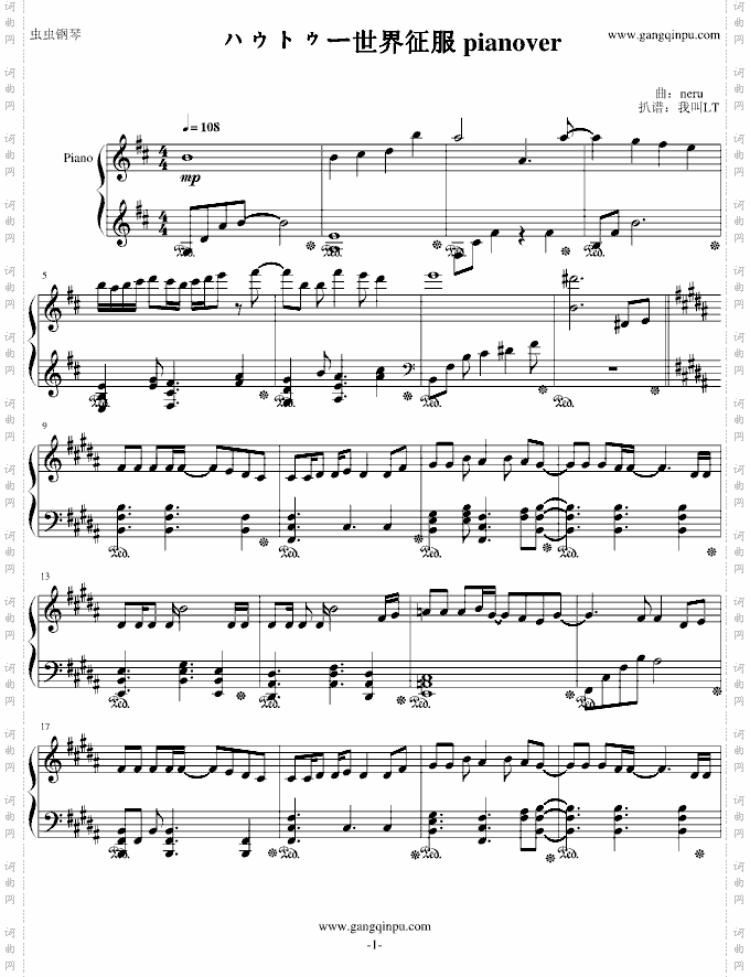 【鏡音リンレン】howto世界征服pianover.