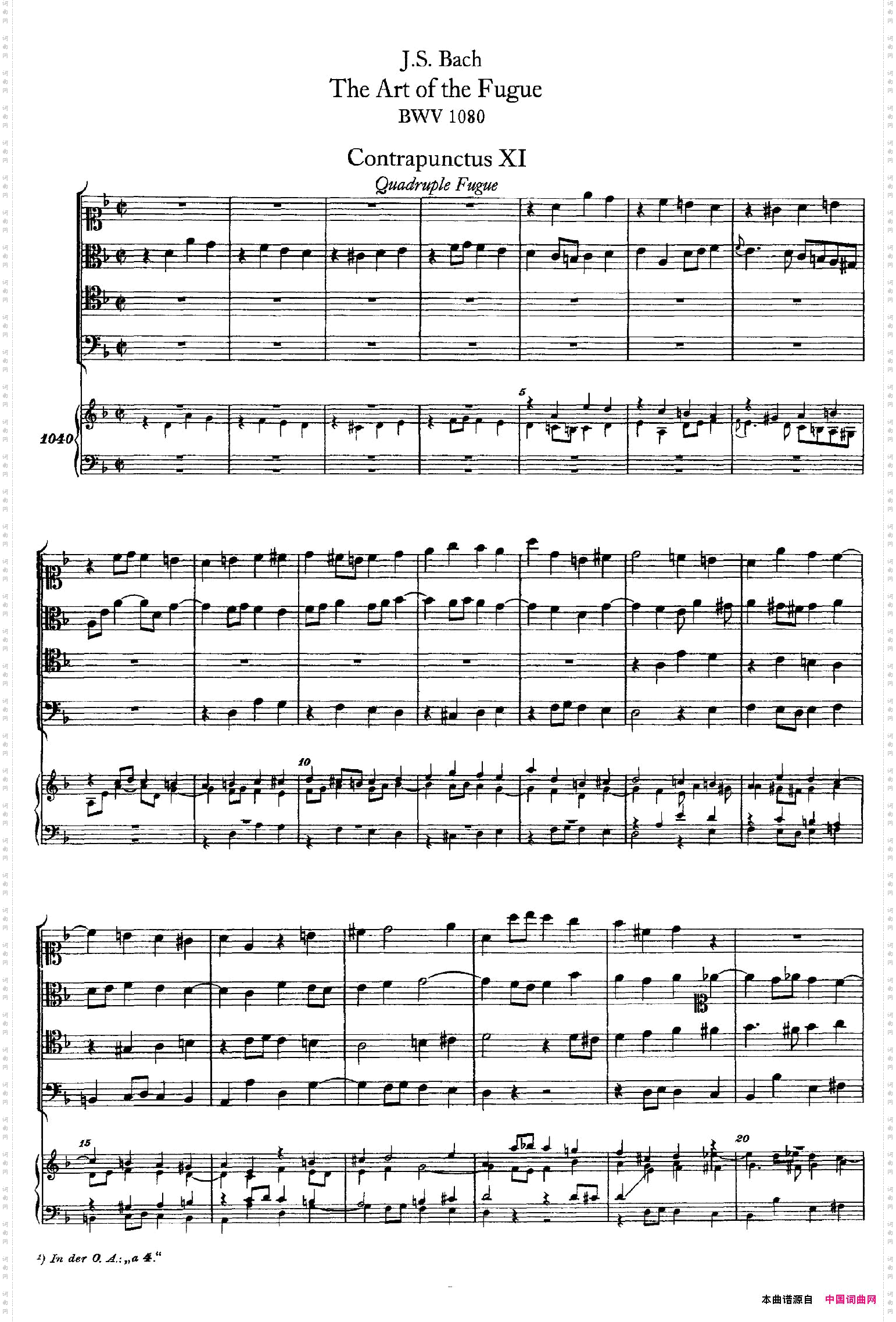 TheArtoftheFugueBWV1080赋格的艺术·Ⅺ_The Art of the Fugue BWV 1080赋格的艺术·Ⅺ