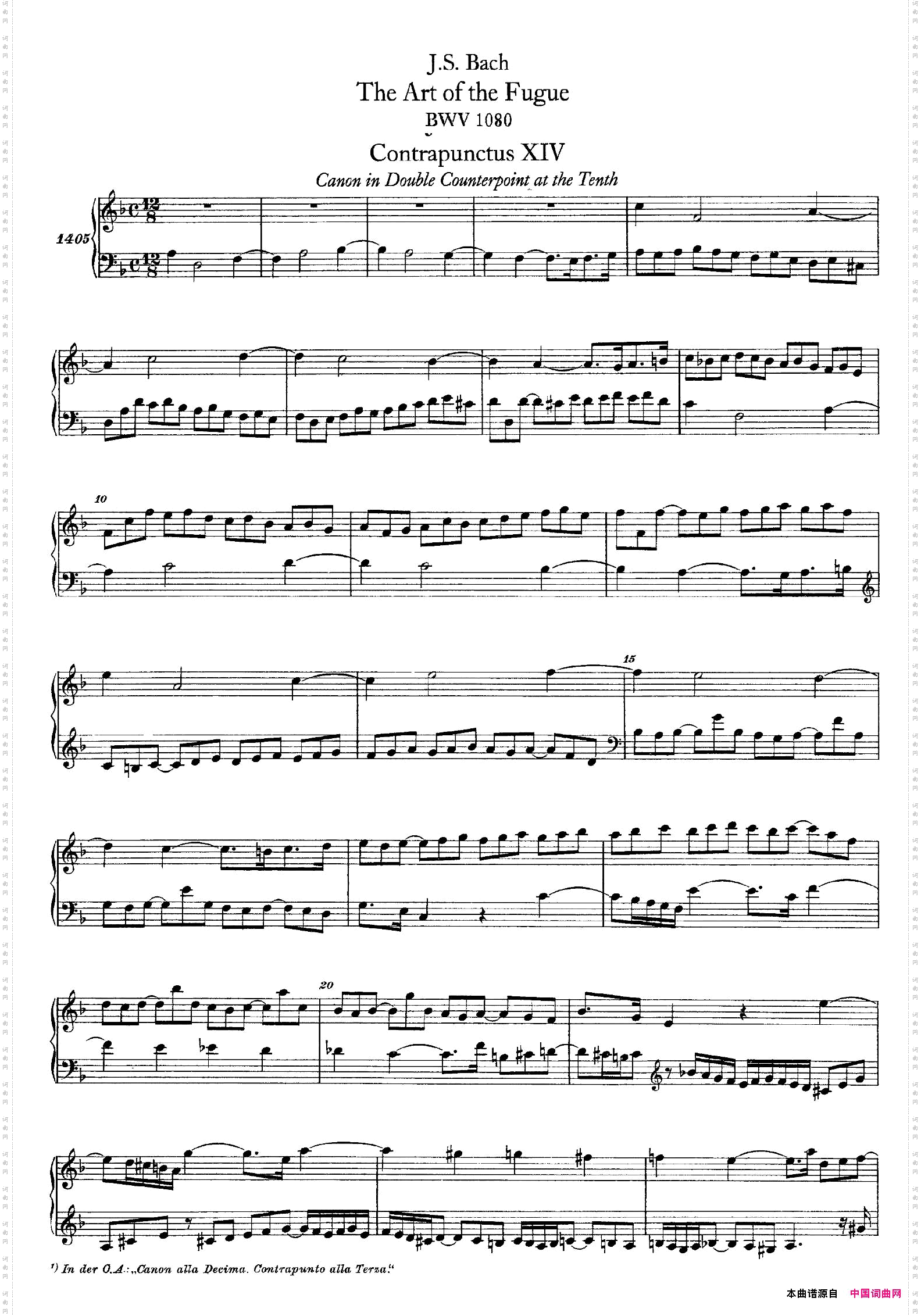 TheArtoftheFugueBWV1080赋格的艺术·XIV_The Art of the Fugue BWV 1080赋格的艺术·XIV
