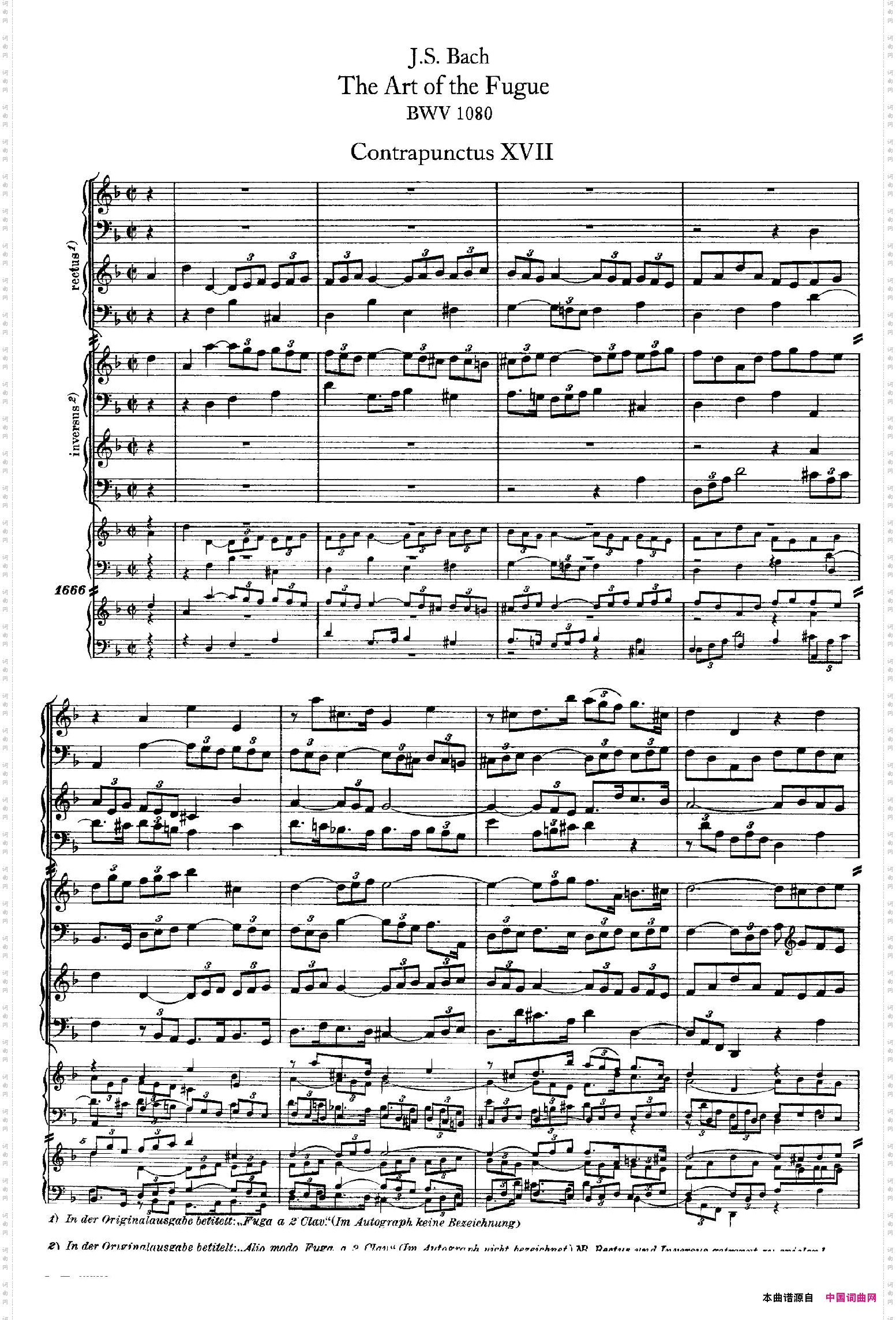 TheArtoftheFugueBWV1080赋格的艺术·XVII_The Art of the Fugue BWV 1080赋格的艺术·XVII