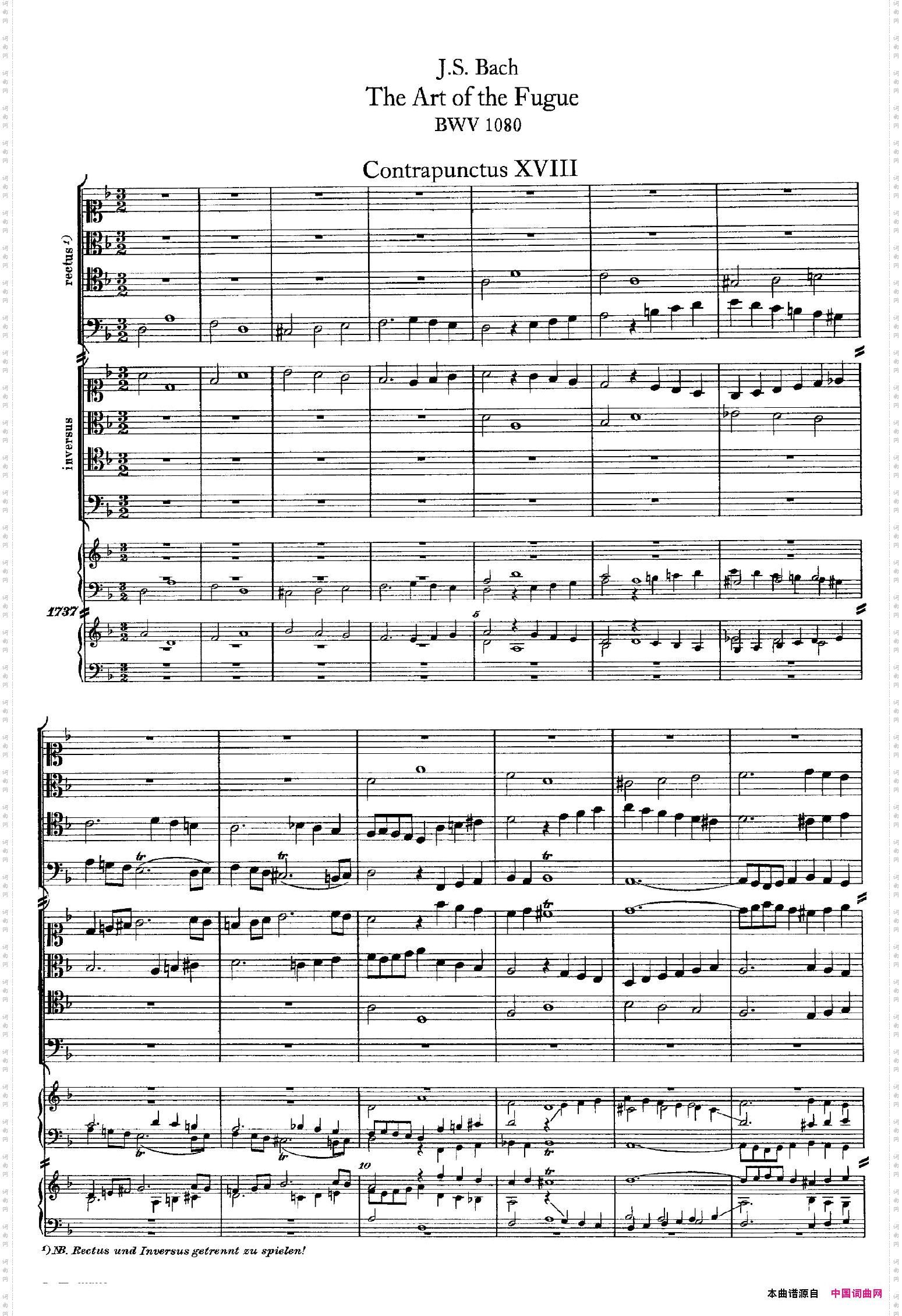 TheArtoftheFugueBWV1080赋格的艺术·XVIII_The Art of the Fugue BWV 1080赋格的艺术·XVIII