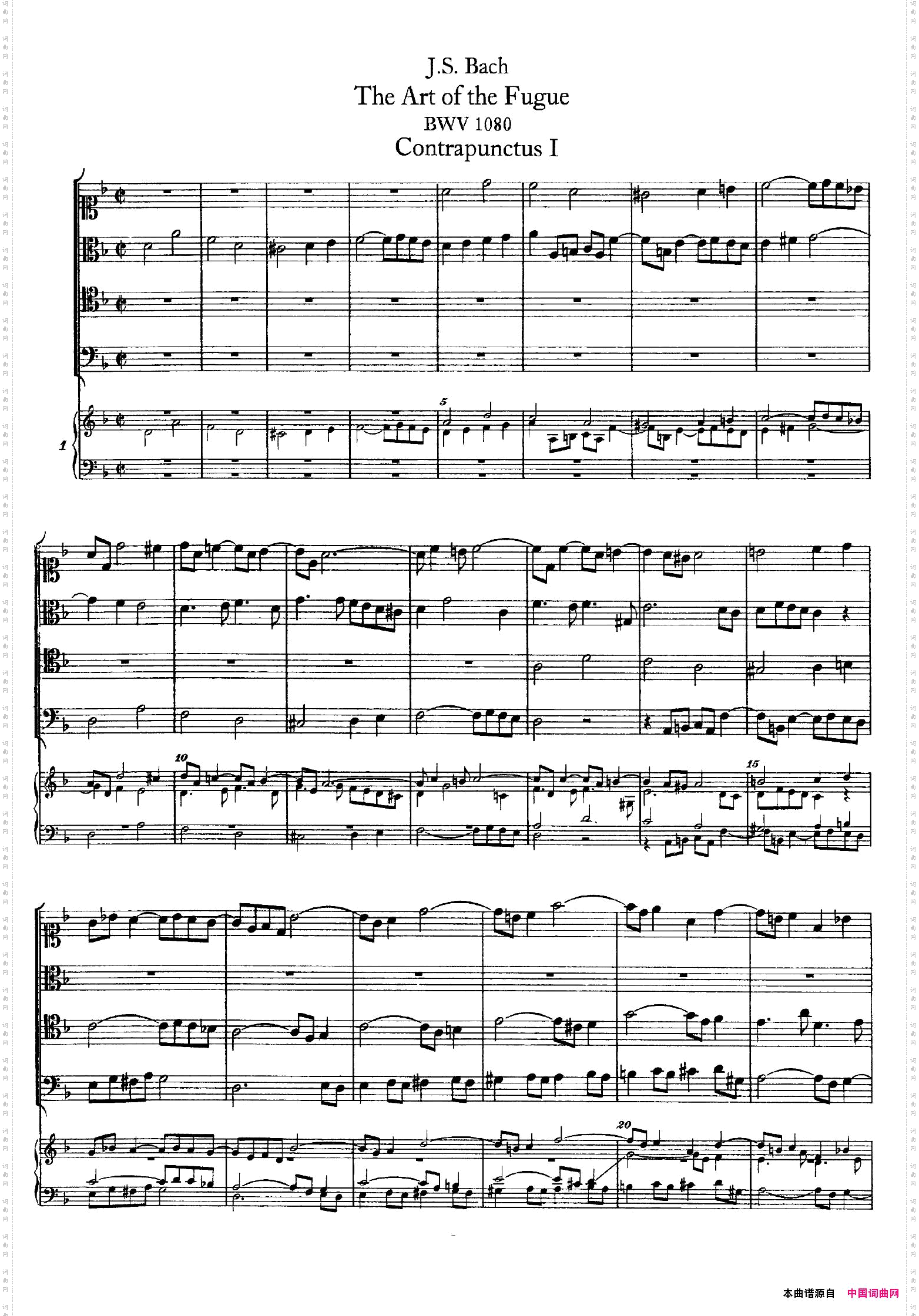 TheArtoftheFugueBWV1080赋格的艺术·Ⅰ_The Art of the Fugue BWV 1080赋格的艺术·Ⅰ