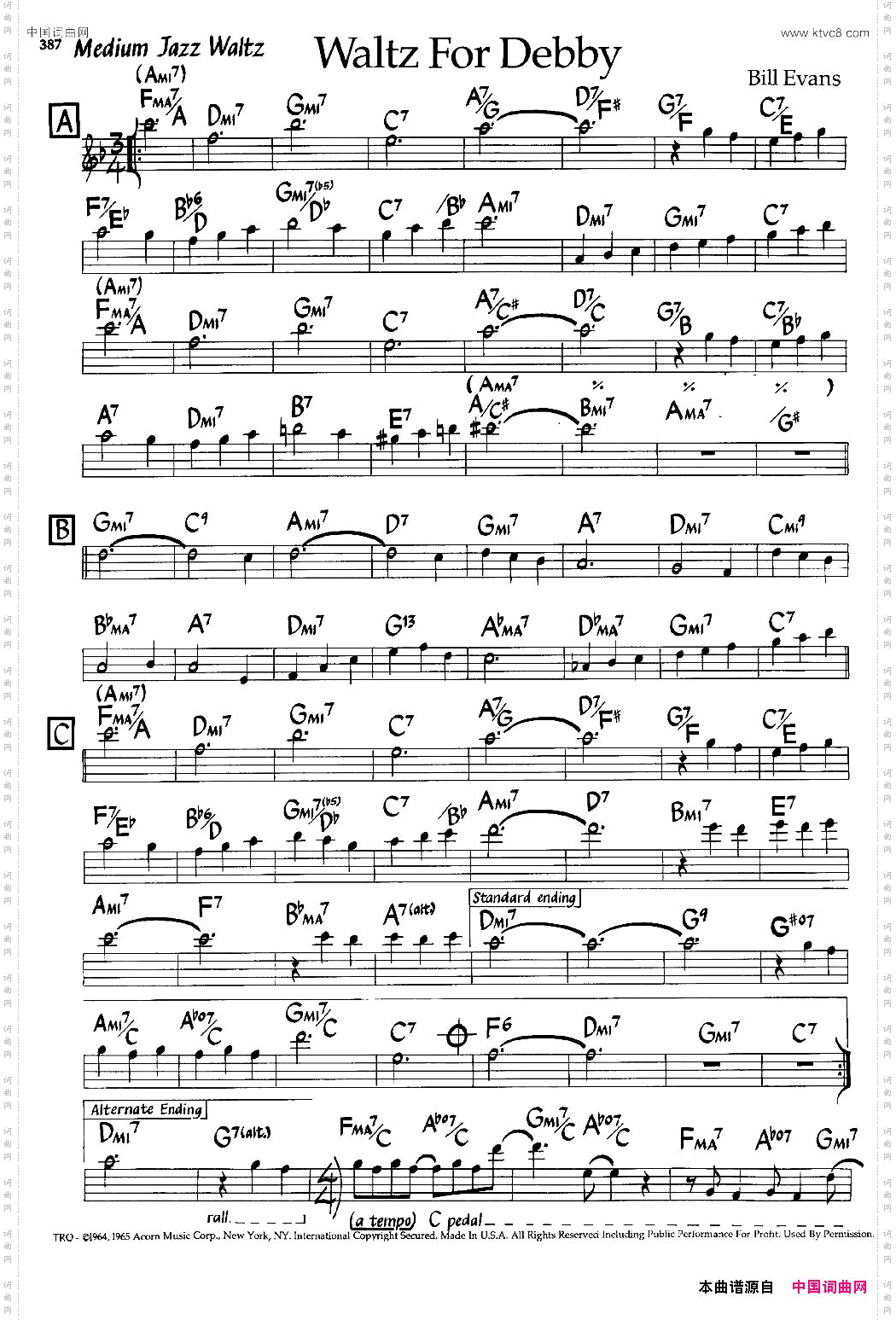 WaltzForDebby爵士钢琴曲_Waltz For Debby爵士钢琴曲