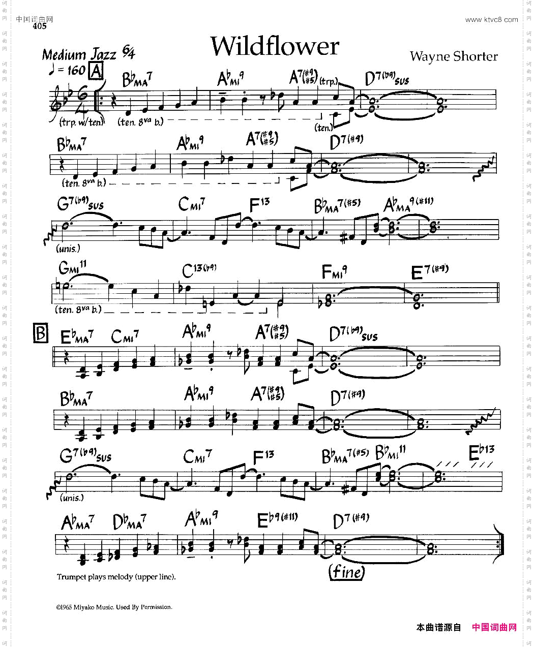 Wildflower爵士钢琴曲