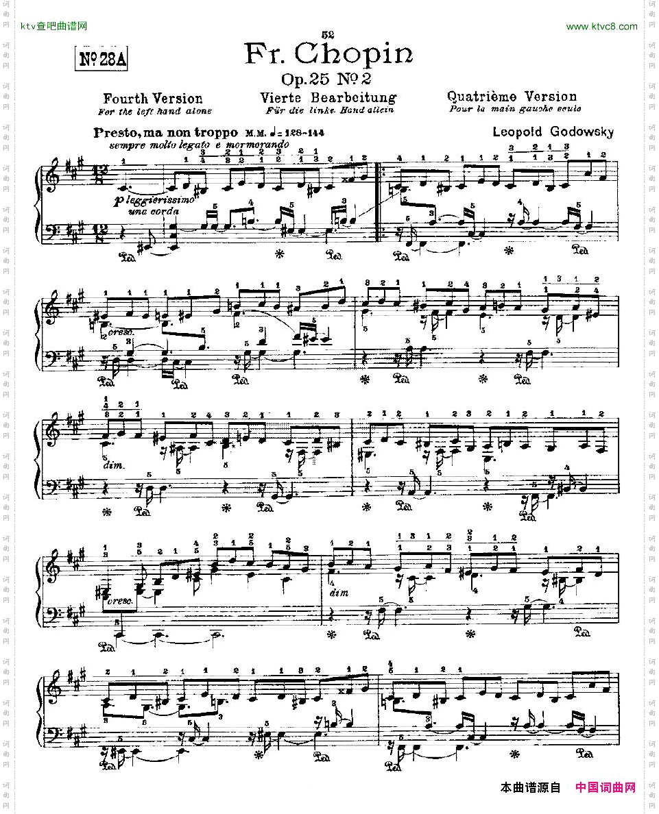 肖邦《练习曲》Fr.ChopinOp.25No2-4