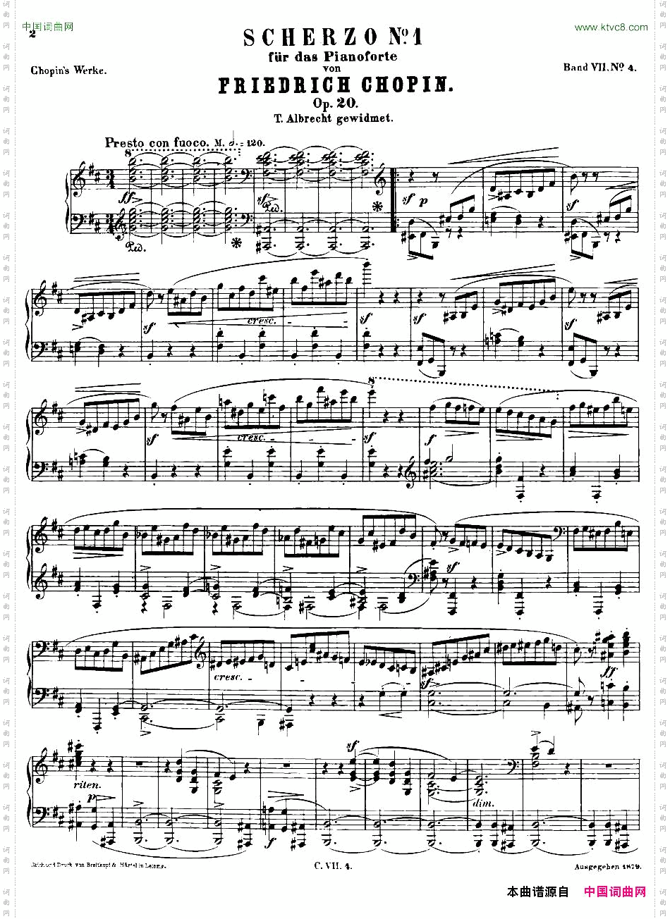 b小调钢琴谐谑曲Op.20第一号