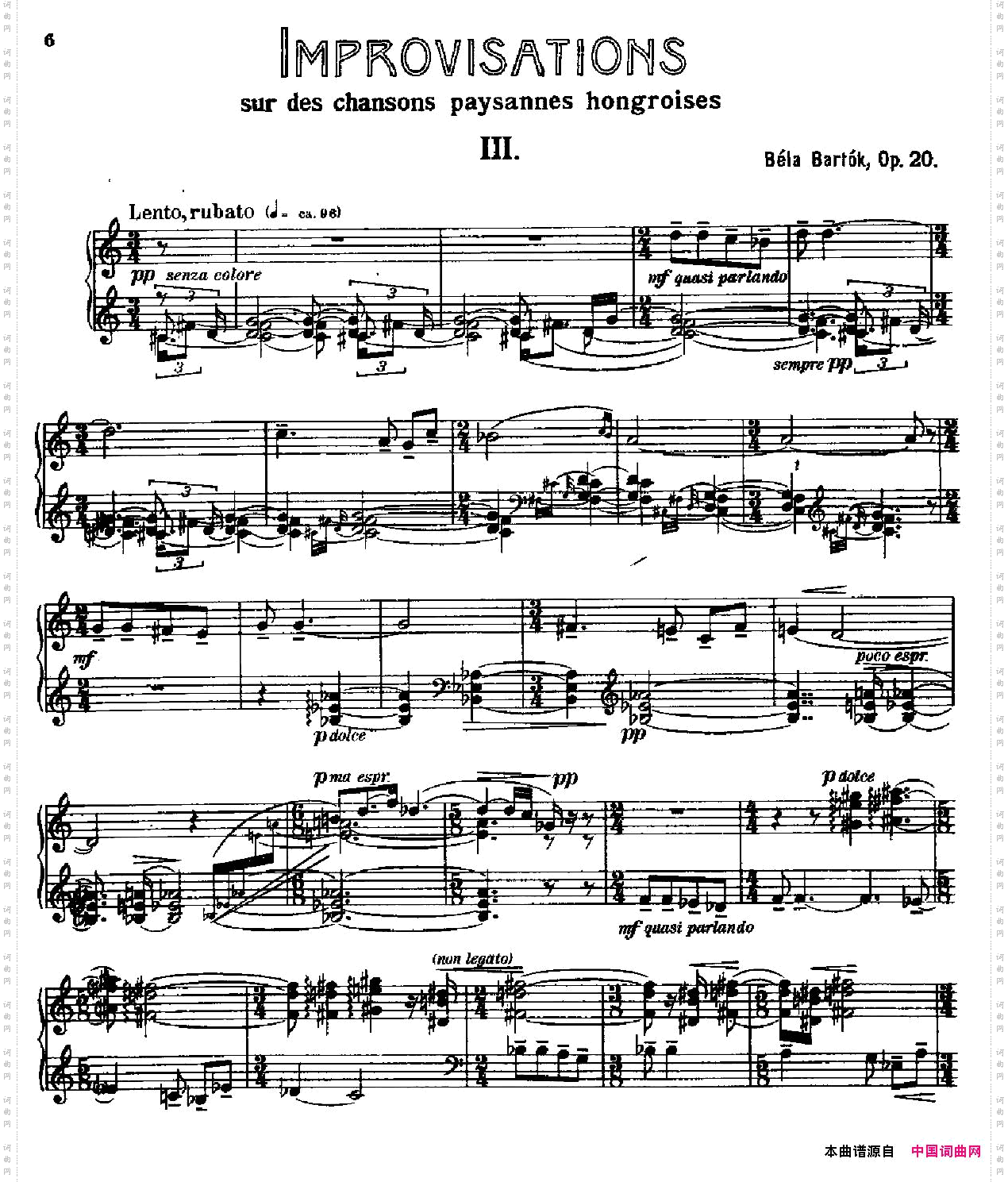 8ImprovisationsOp.208首匈牙利民歌即兴曲·Ⅲ_8 Improvisations Op.208首匈牙利民歌即兴曲·Ⅲ