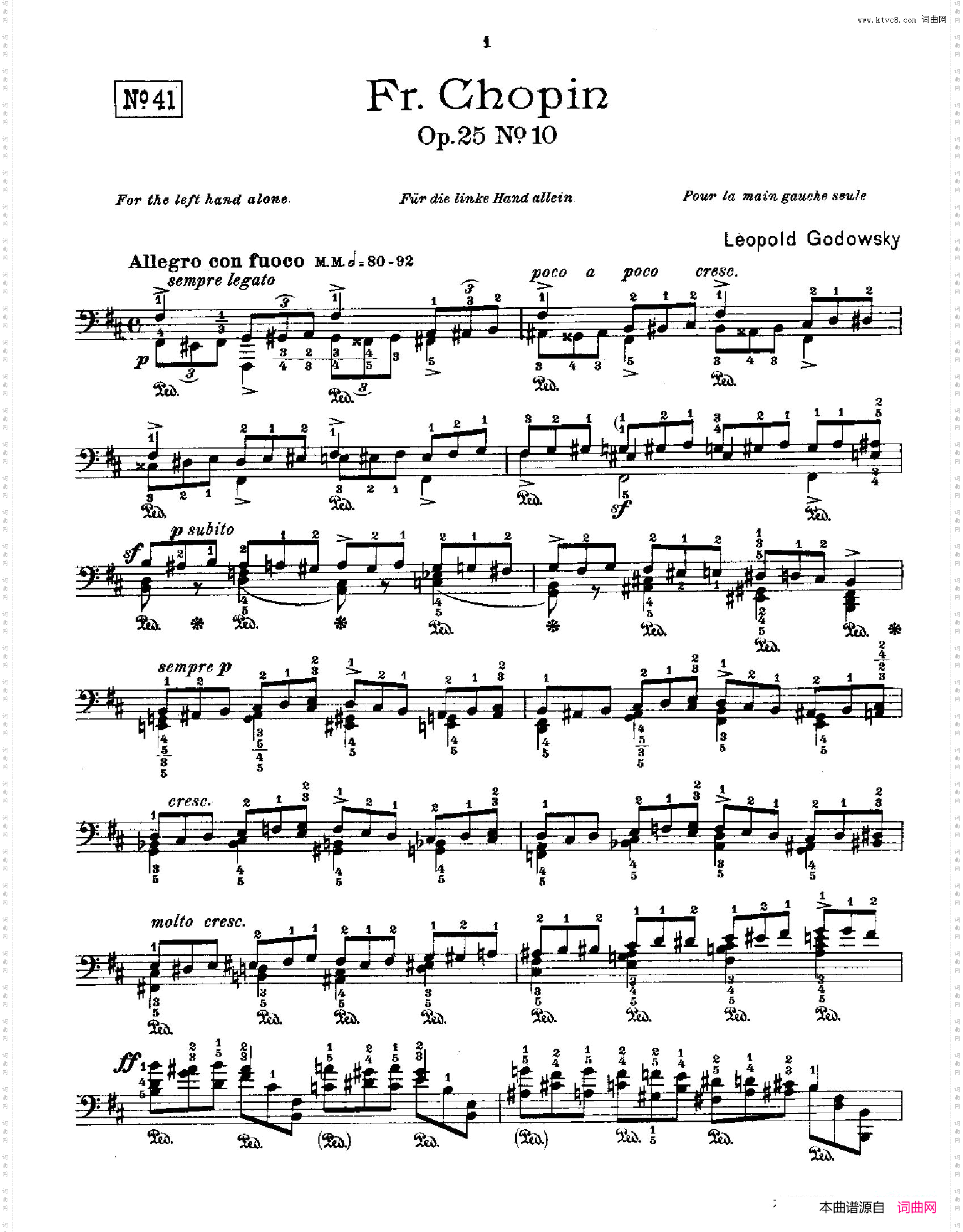 53首以肖邦练习曲为素材而作的练习曲No.41