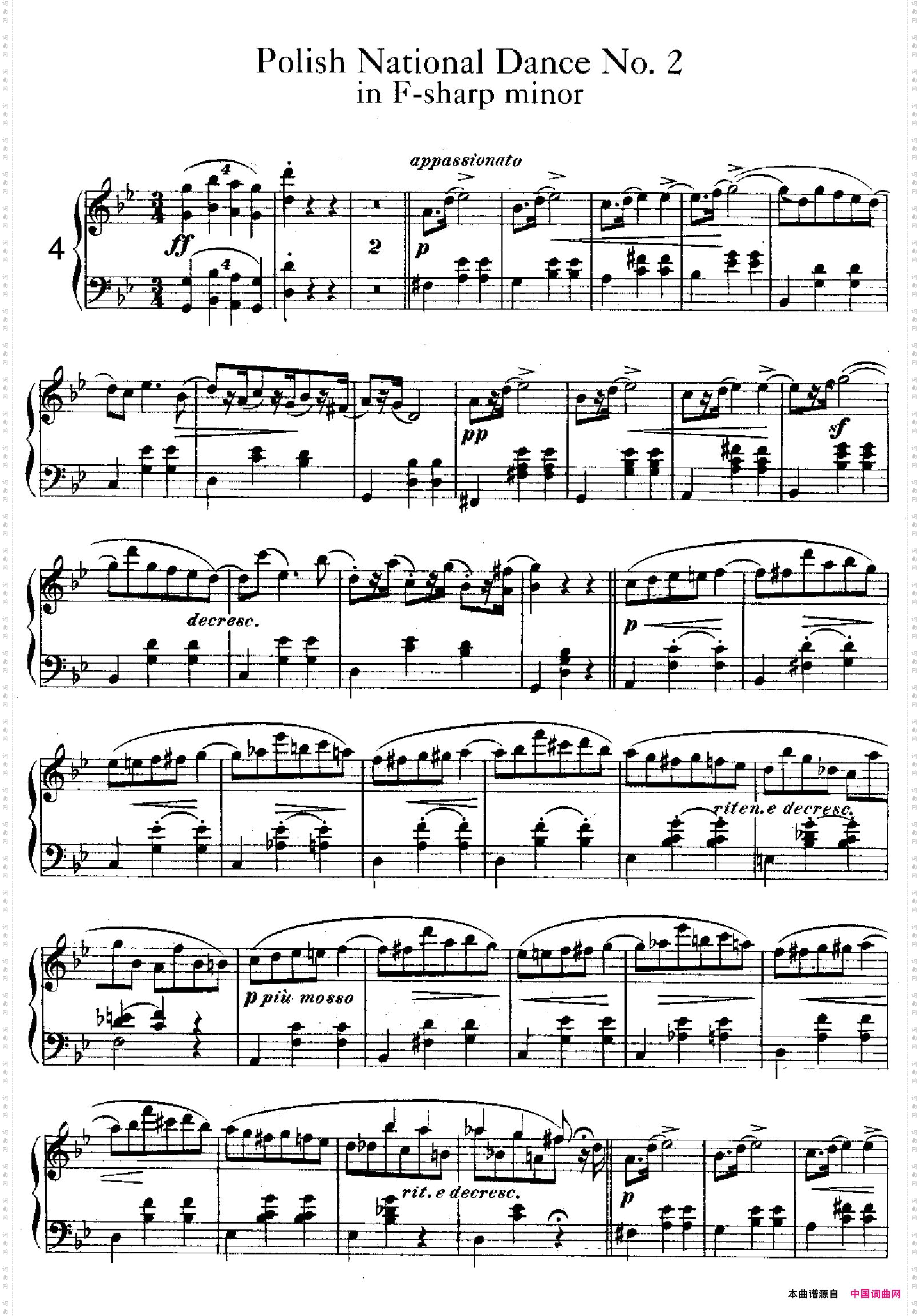 FivePolishNationalDanceOp.35首波兰民族舞曲No.4_Five Polish National Dance Op.35首波兰民族舞曲 No.4