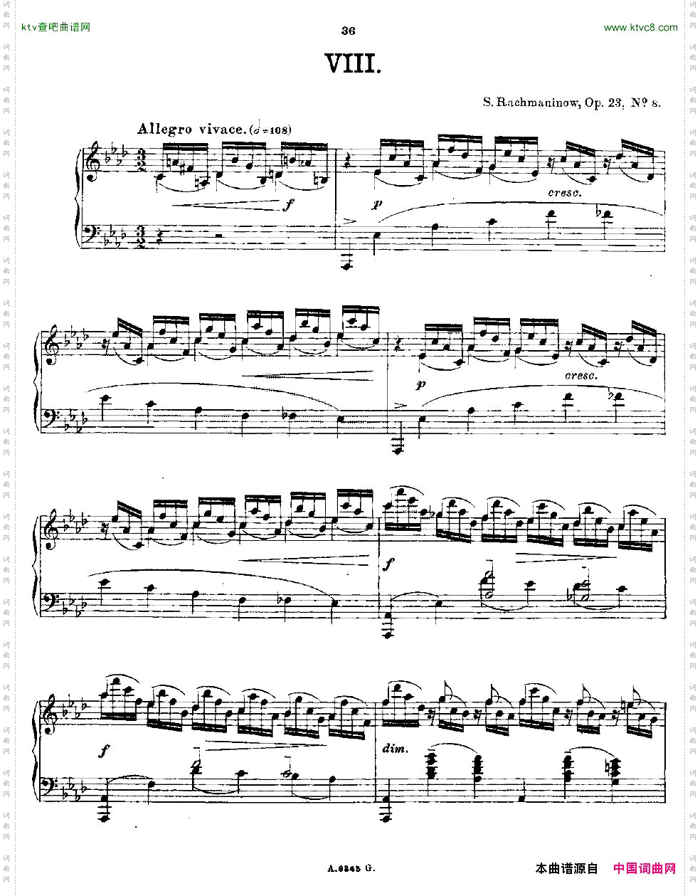 10首《前奏曲》之八Rachmaninoff10Preludes,Op.23