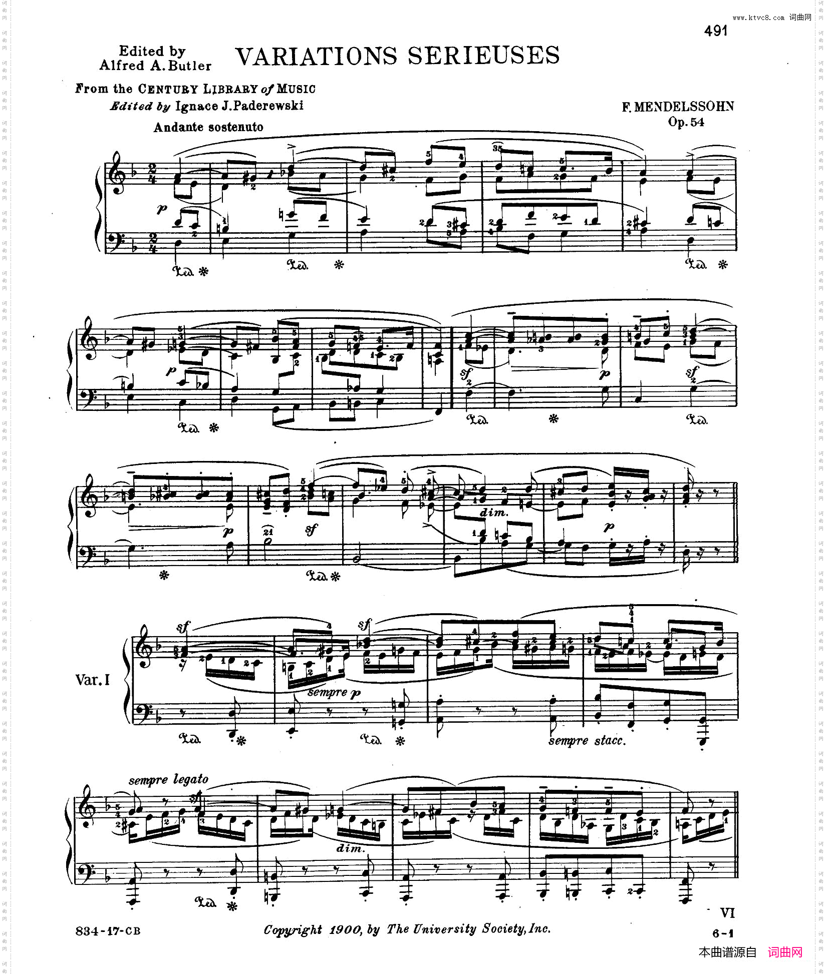 VariationsSerieusesOp.54d小调庄严变奏曲_Variations Serieuses Op.54d小调庄严变奏曲