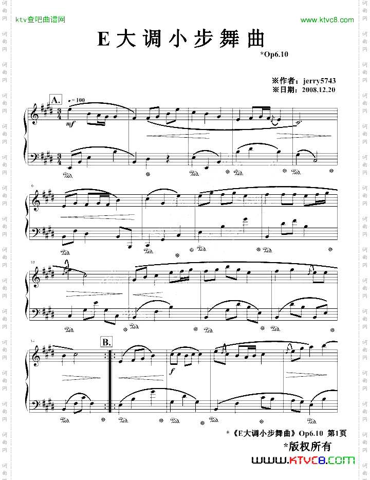 E大调小步舞曲Op6.10