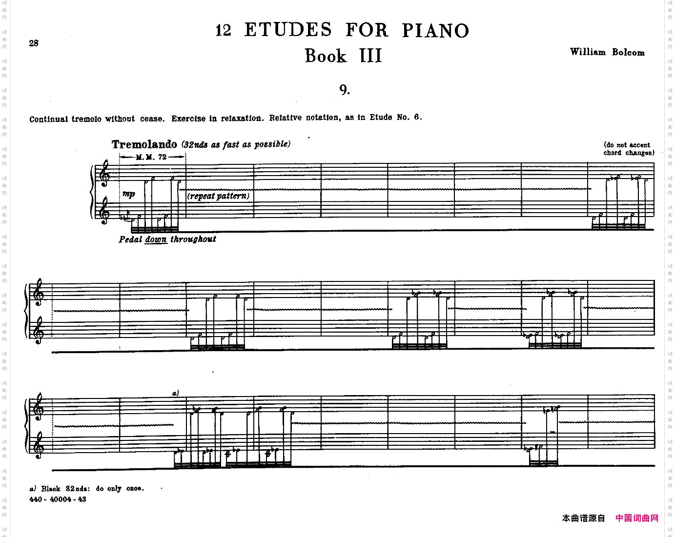 12EtudesforPiano博尔科姆12首钢琴练习曲·9_12 Etudes for Piano博尔科姆12首钢琴练习曲·9