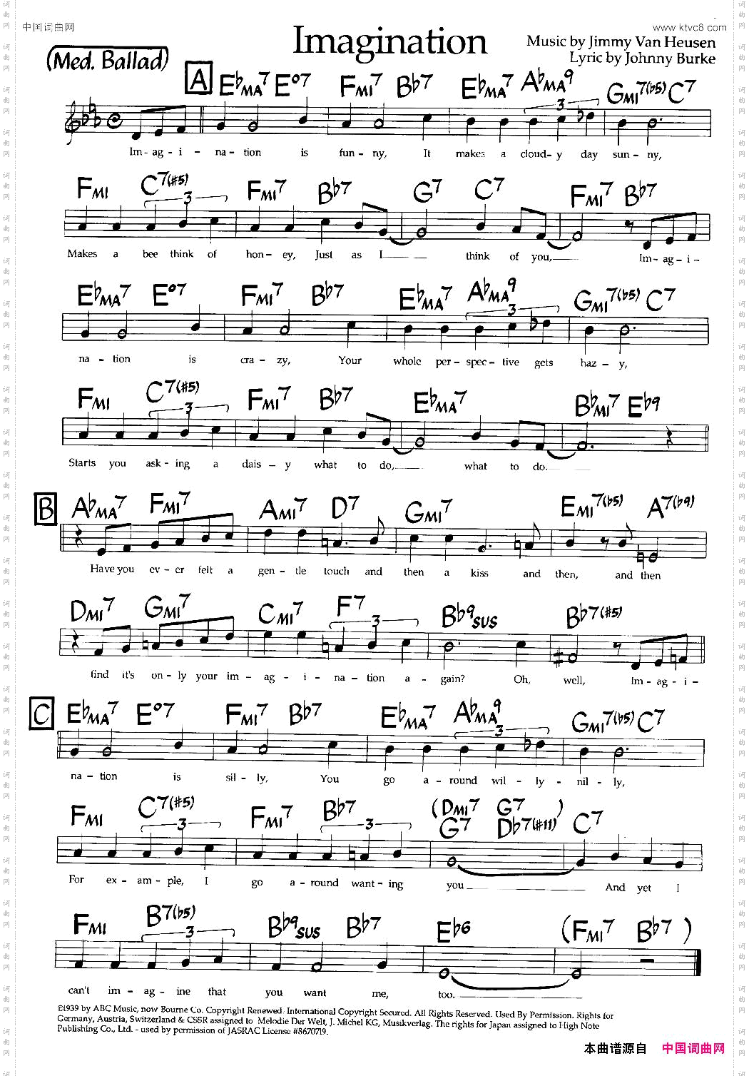 Imagination爵士钢琴曲