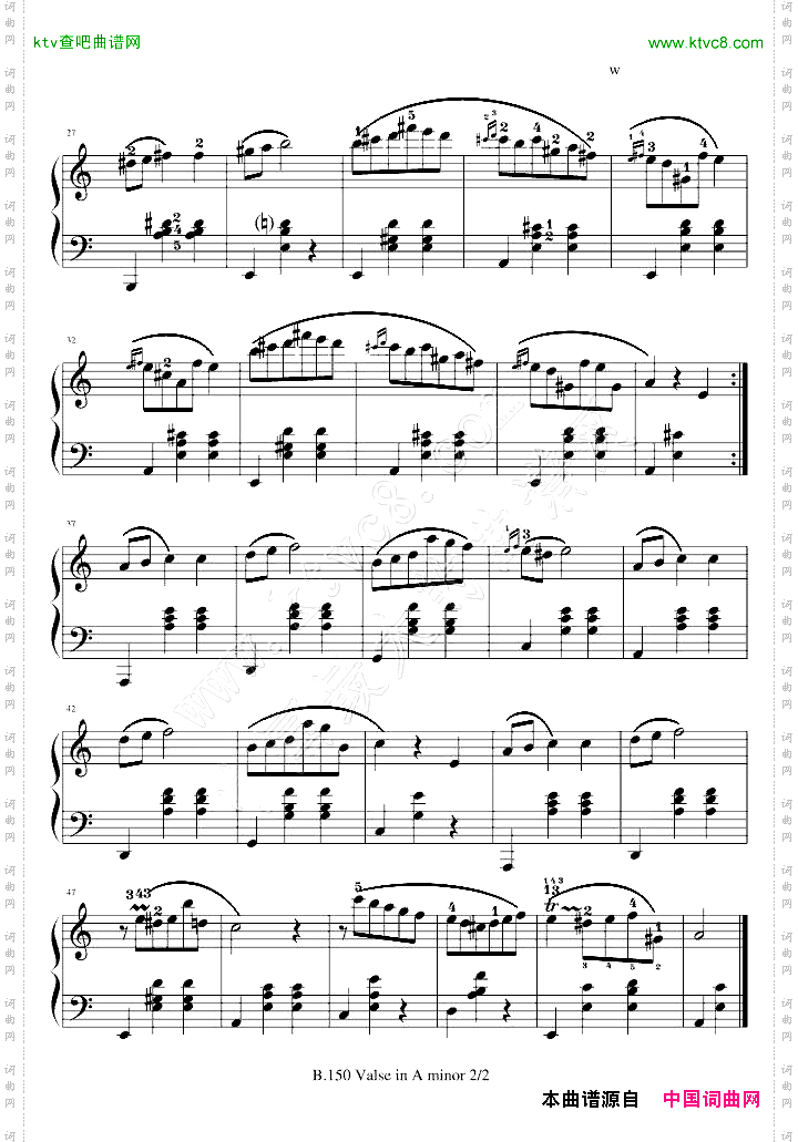 A小调圆舞曲-带指法B.150