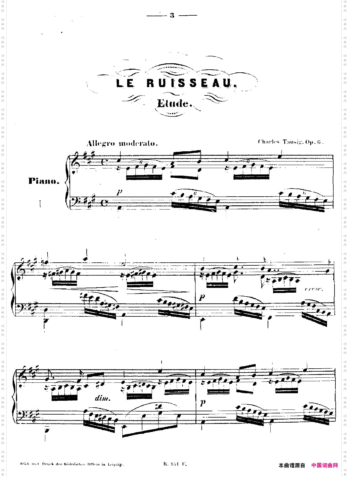 A大调练习曲“小溪”Op.6