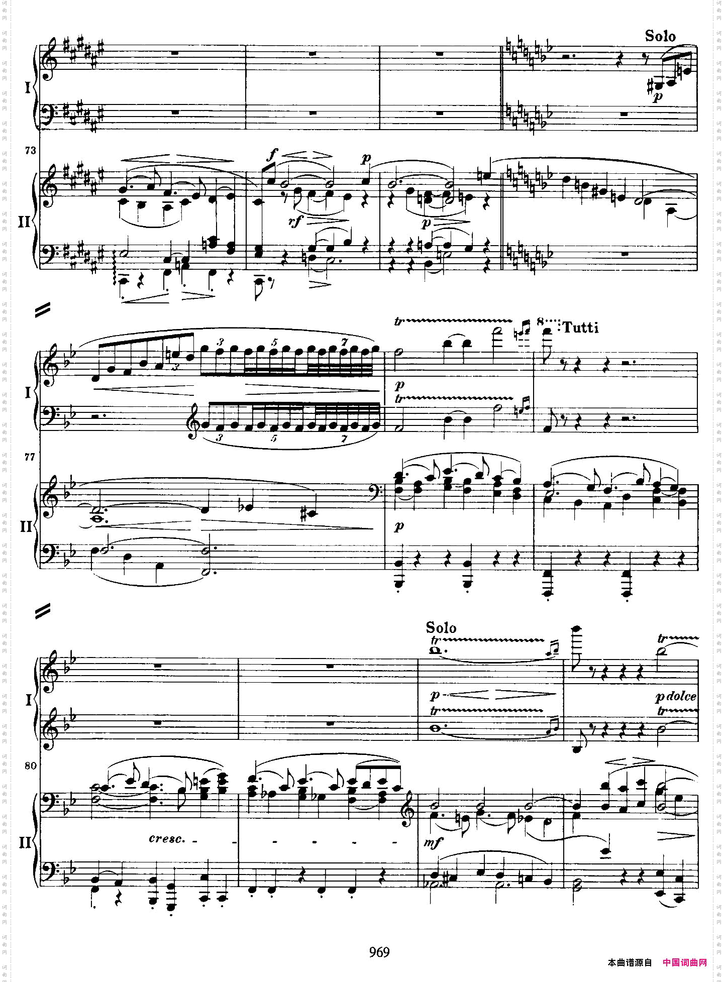 降B大调第二钢琴协奏曲P71——80