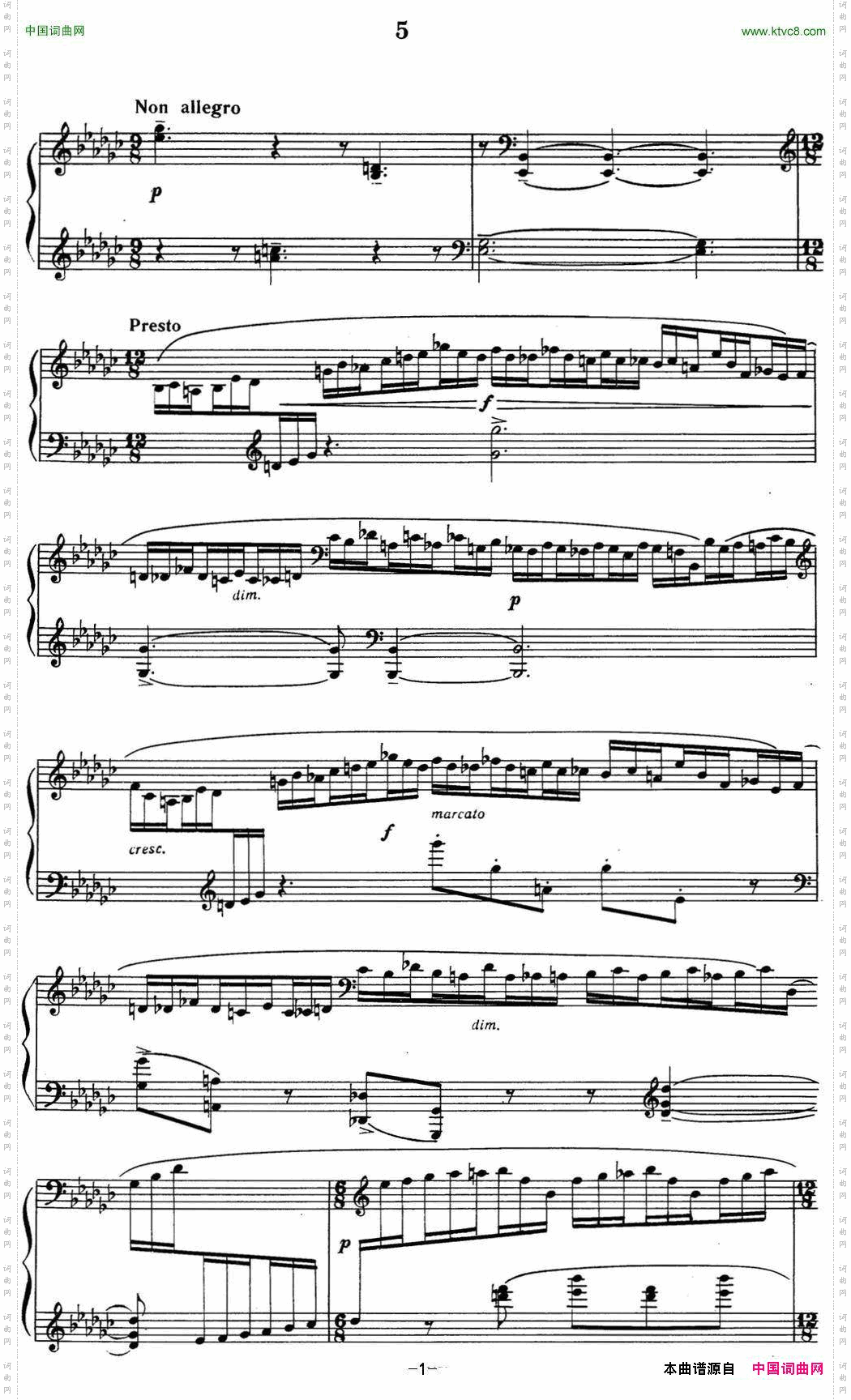 拉赫玛尼诺夫音画练习曲5或6EtudestableauxOp.33No.5