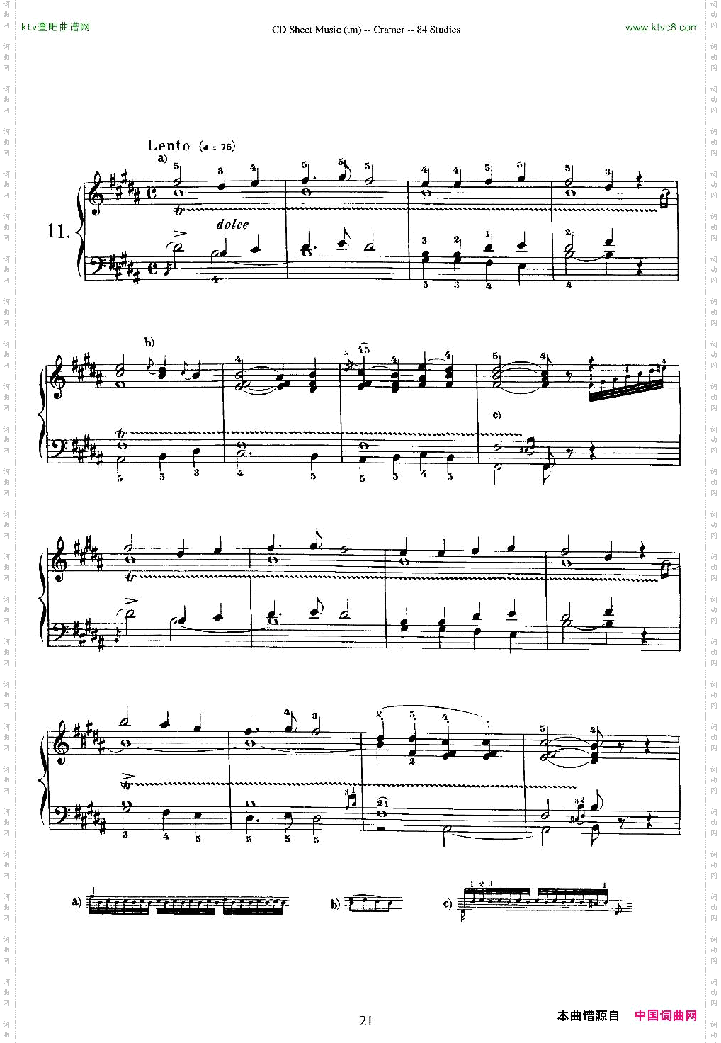 Cramer-84exercices11—15克拉莫84首钢琴练习曲