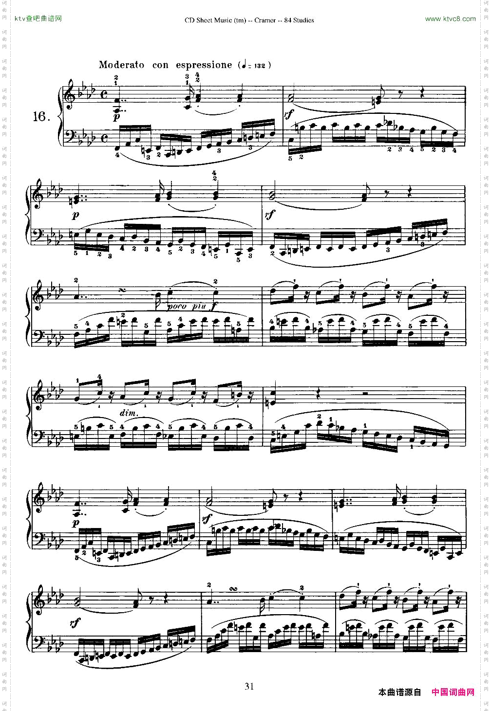 Cramer-84exercices16—20克拉莫84首钢琴练习曲