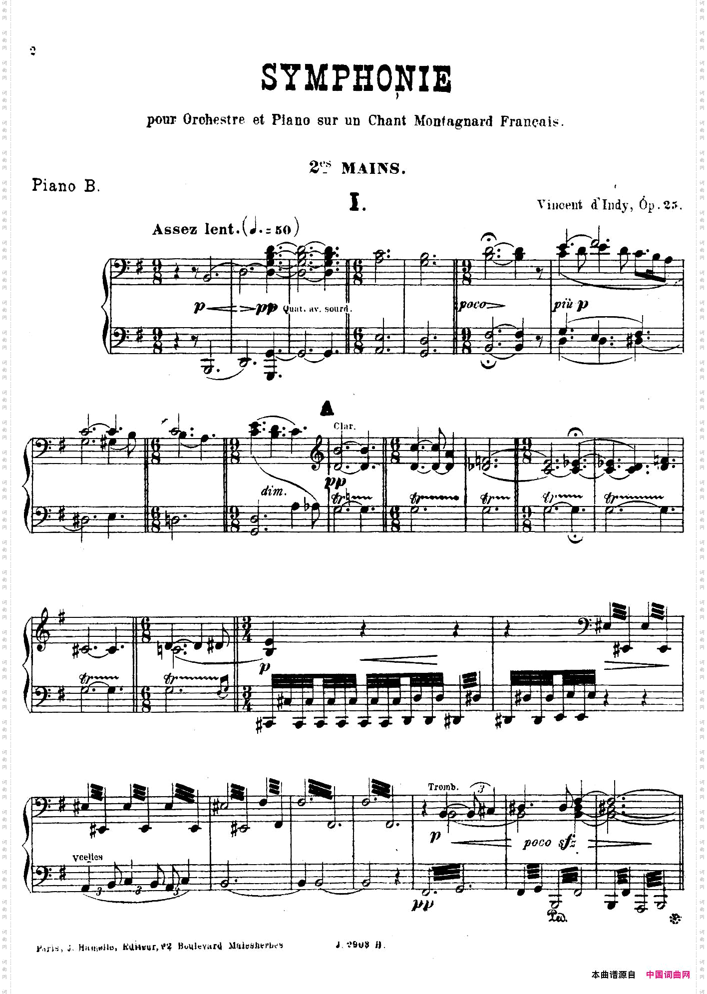 SymphonyonaFrenchMountainAirOp·25法国山歌交响曲·双钢琴·Ⅰ_Symphony on a French Mountain Air Op·25法国山歌交响曲·双钢琴·Ⅰ