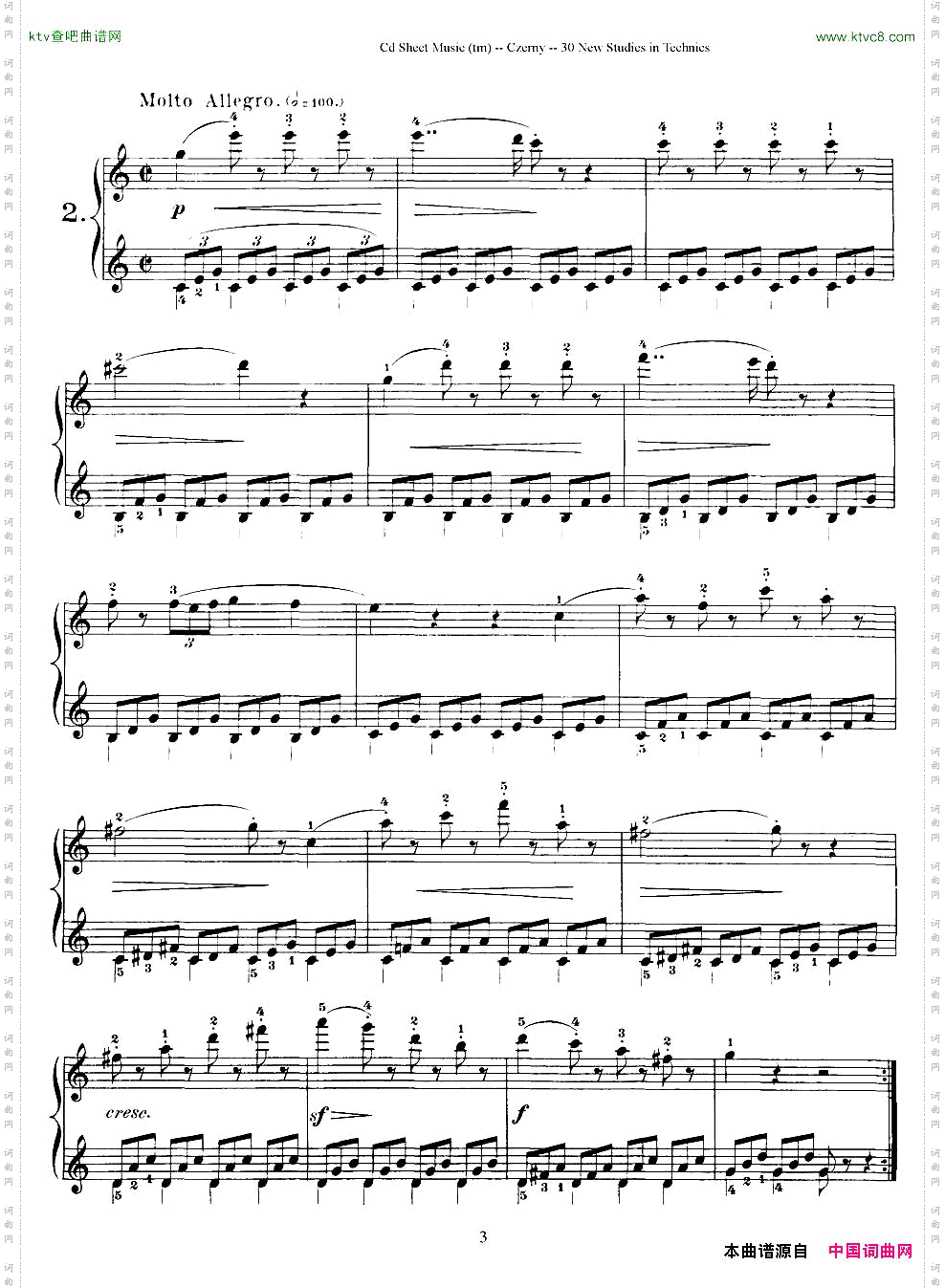 Czerny-30NewStudies-2车尔尼Op849-30首练习曲