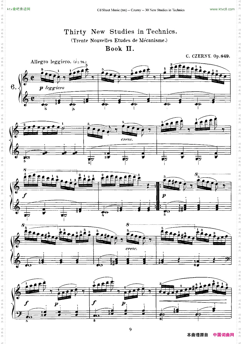 Czerny-30NewStudies-6车尔尼Op849-30首练习曲