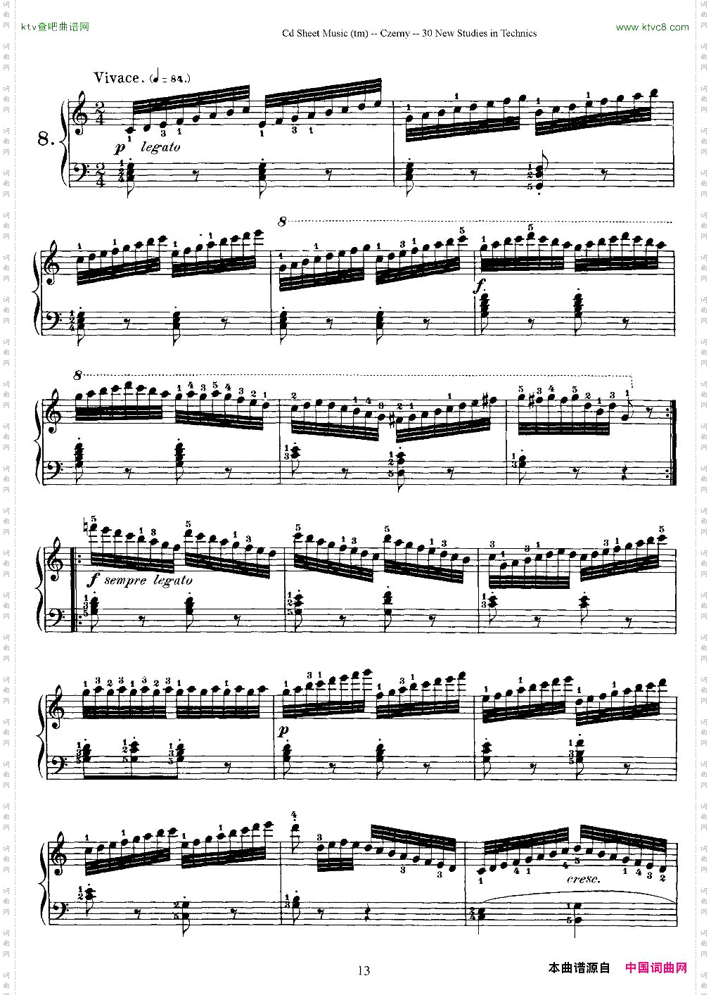 Czerny-30NewStudies-8车尔尼Op849-30首练习曲