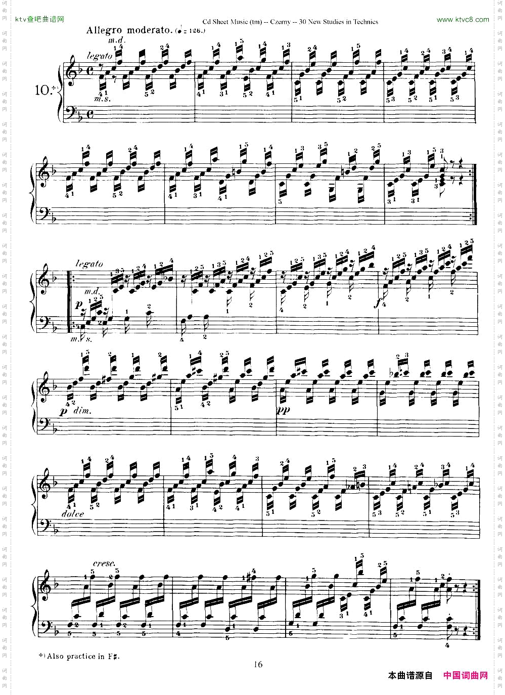 Czerny-30NewStudies-10车尔尼Op849-30首练习曲