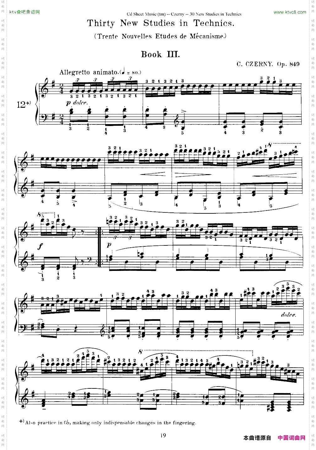 Czerny-30NewStudies-12车尔尼Op849-30首练习曲