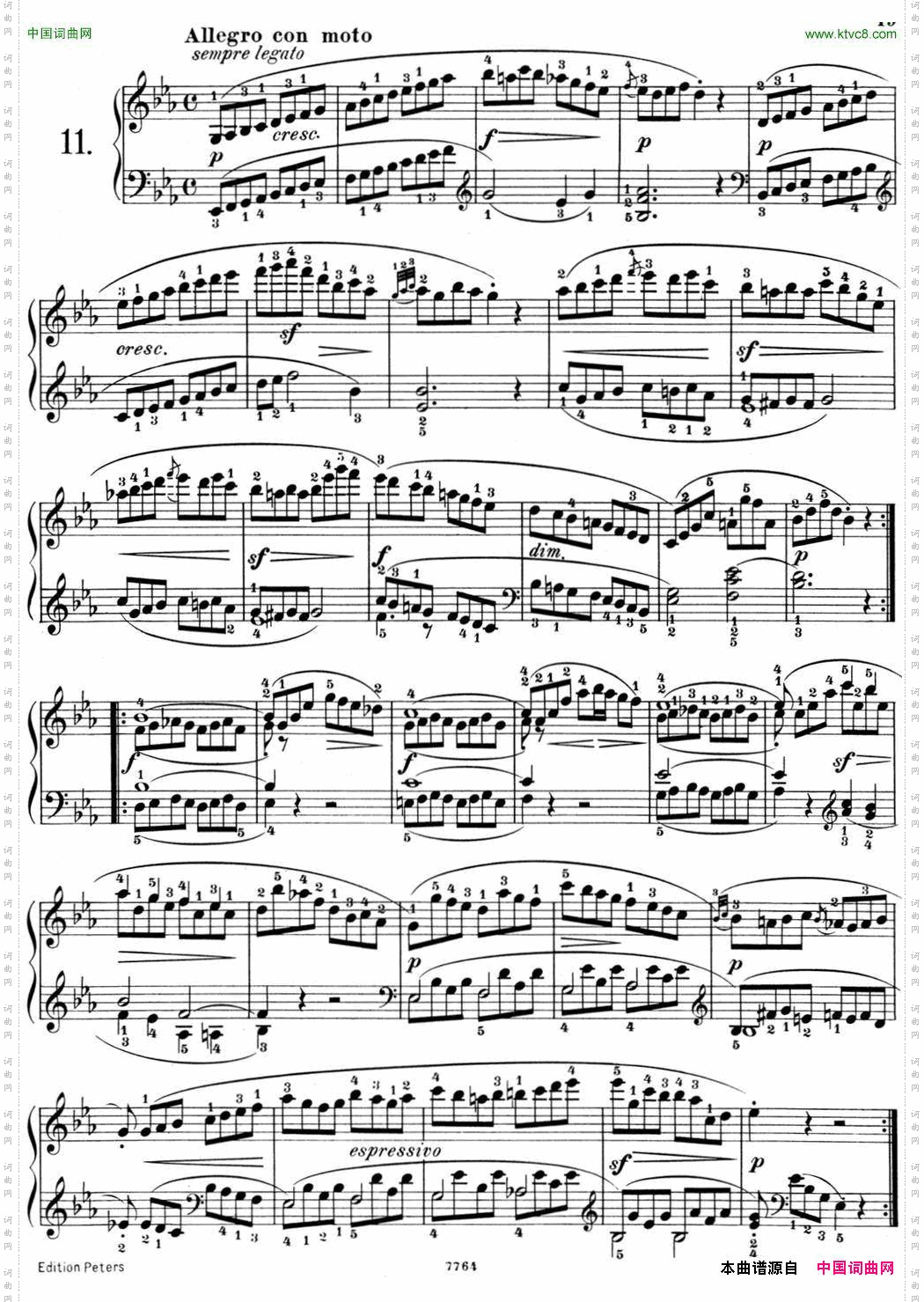 25首车尔尼Op.748练习曲NO.11