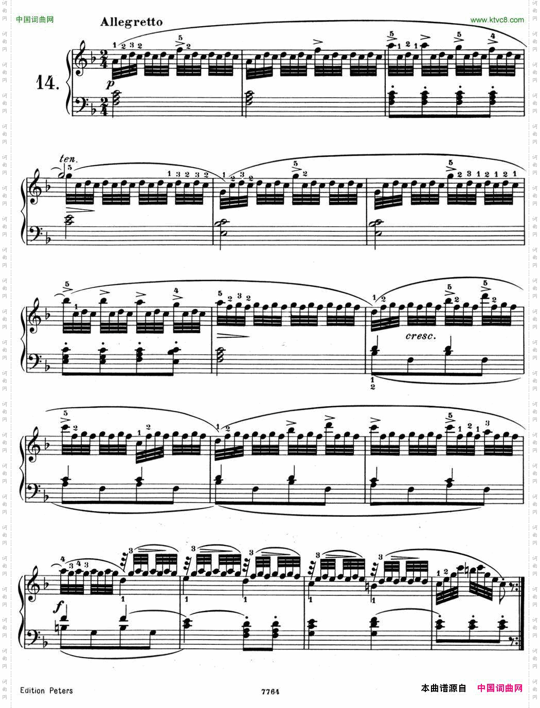 25首车尔尼Op.748练习曲NO.14