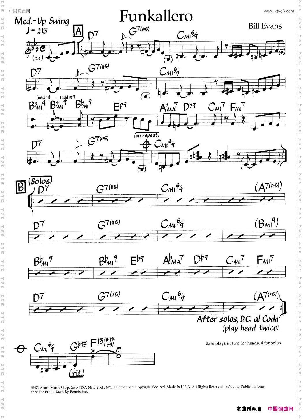 Funkallero爵士钢琴曲