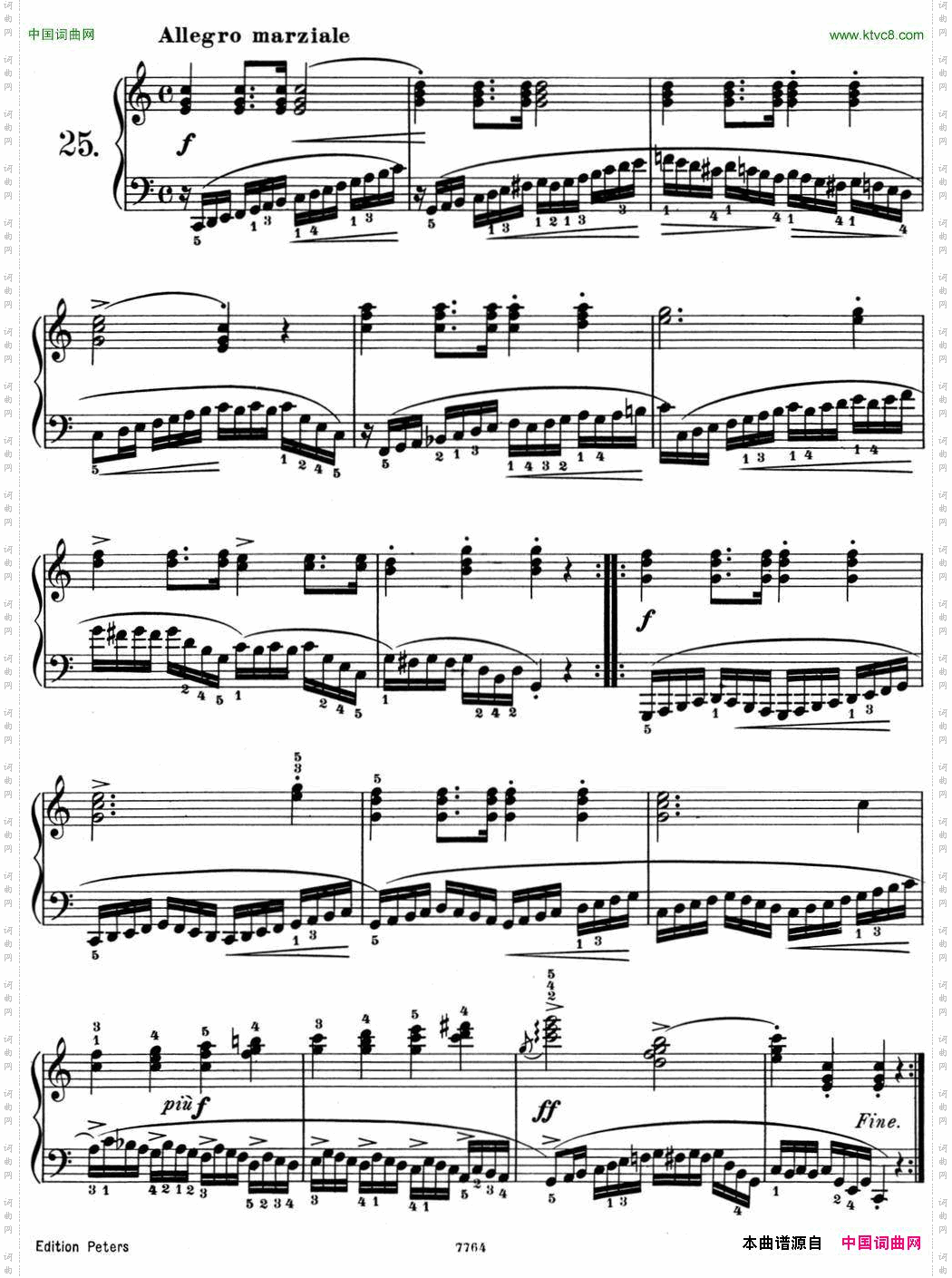 25首车尔尼Op.748练习曲NO.25