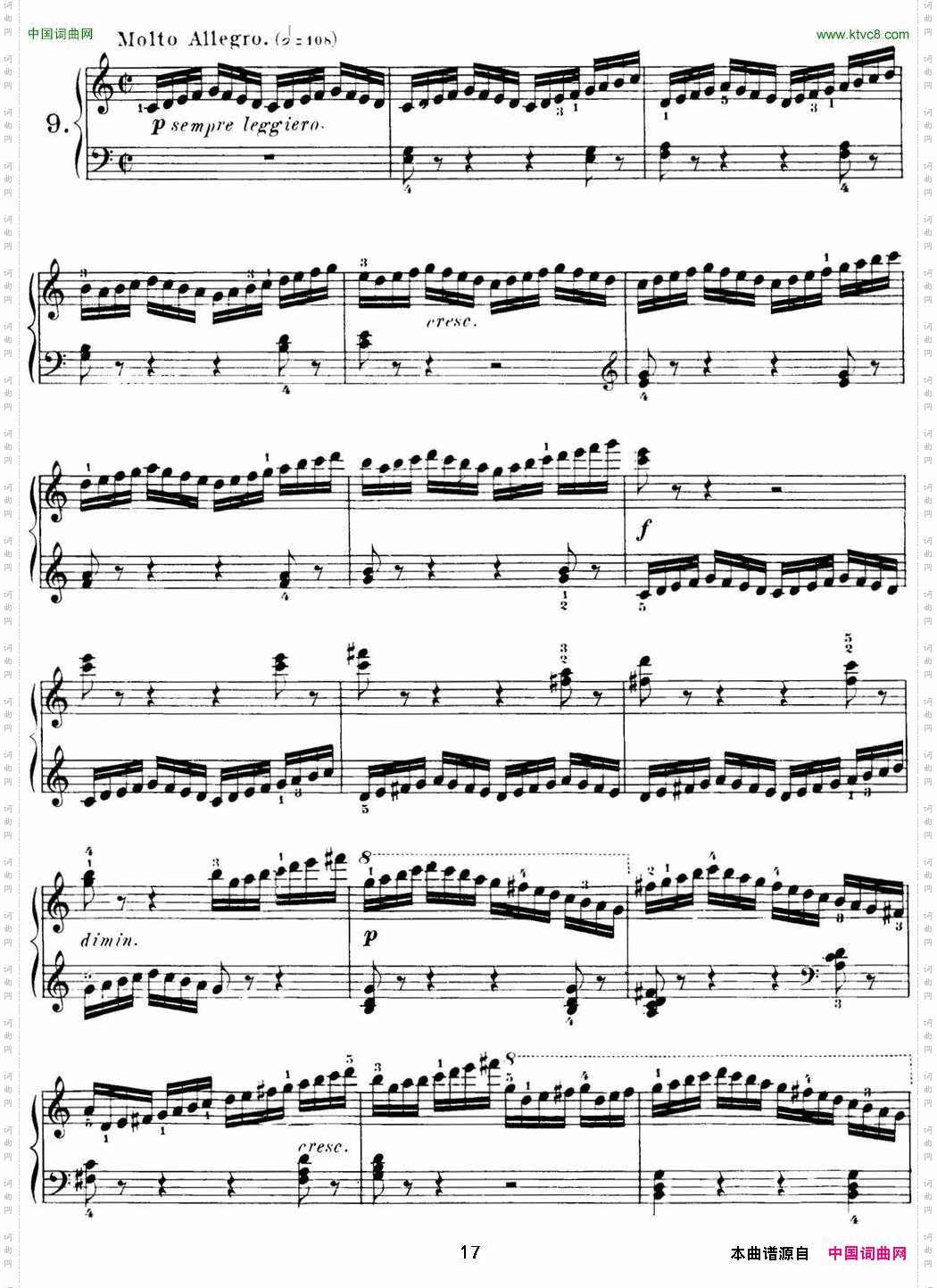 40首车尔尼Op.299钢琴快速练习曲NO.9