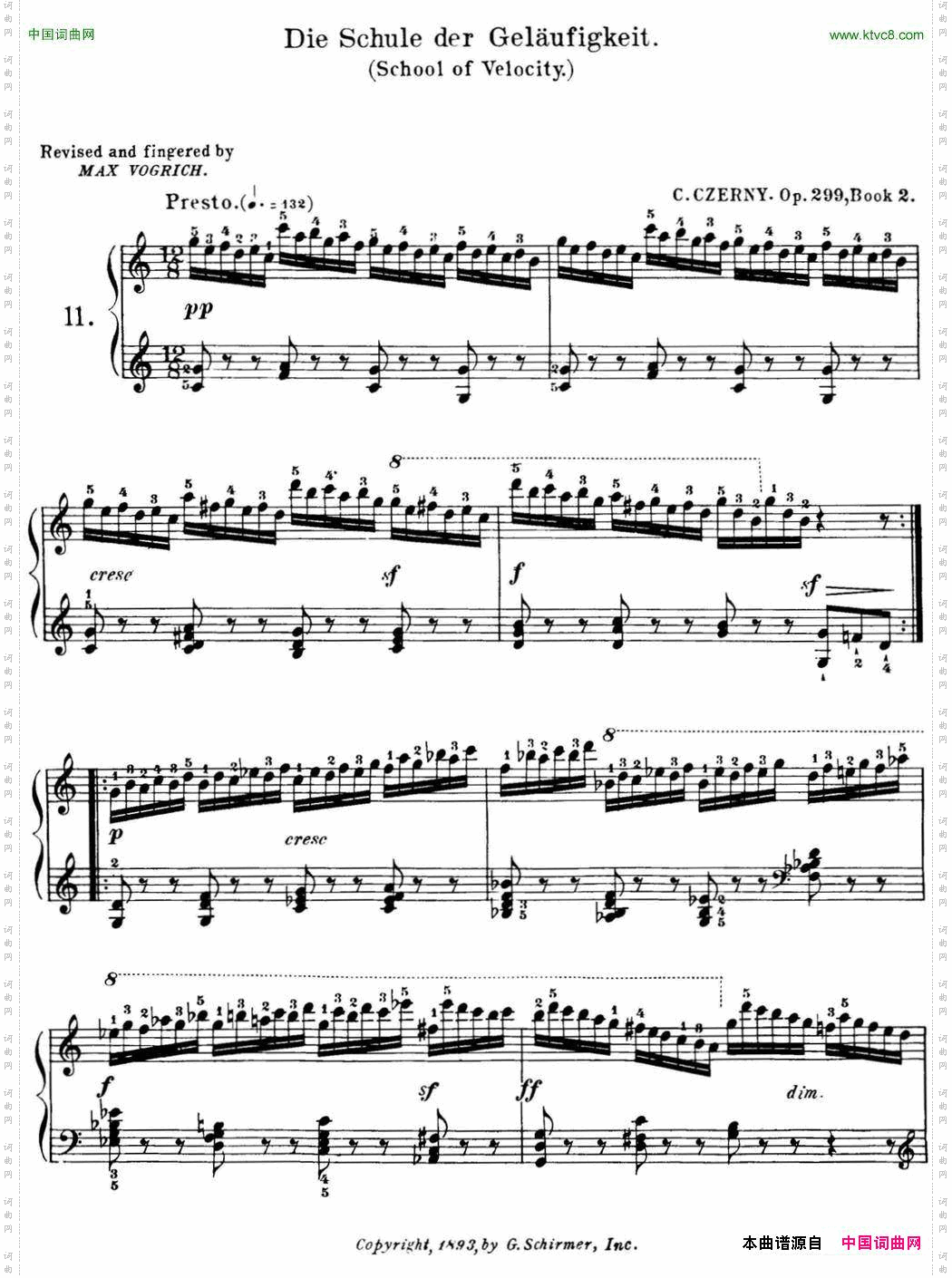 40首车尔尼Op.299钢琴快速练习曲NO.11
