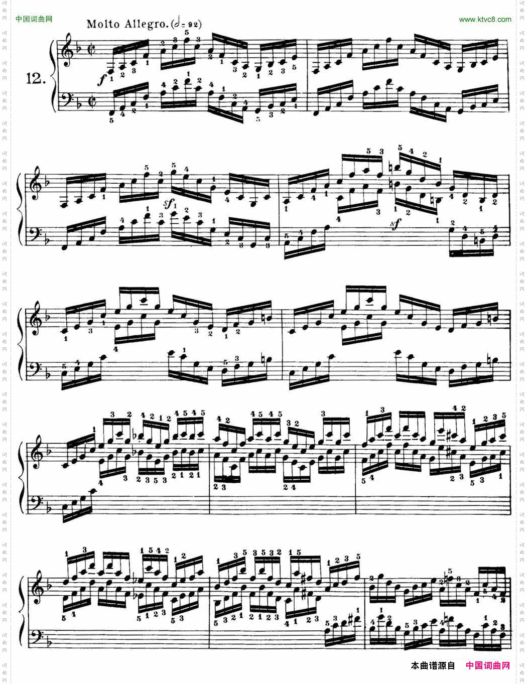40首车尔尼Op.299钢琴快速练习曲NO.12