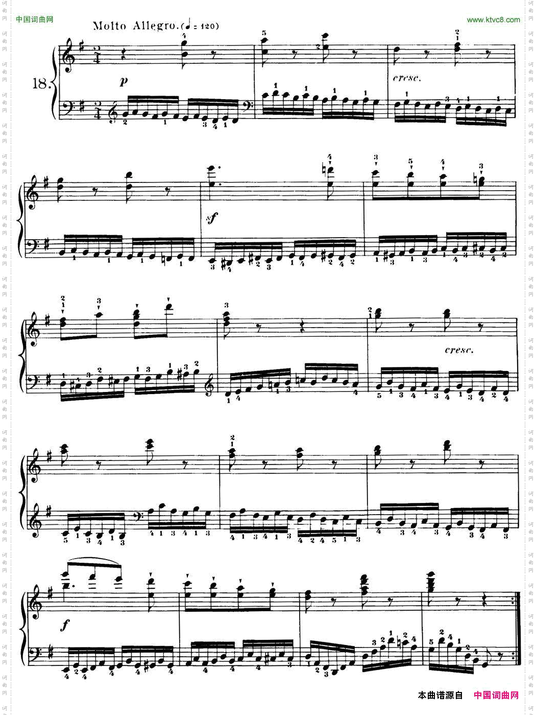 40首车尔尼Op.299钢琴快速练习曲NO.18