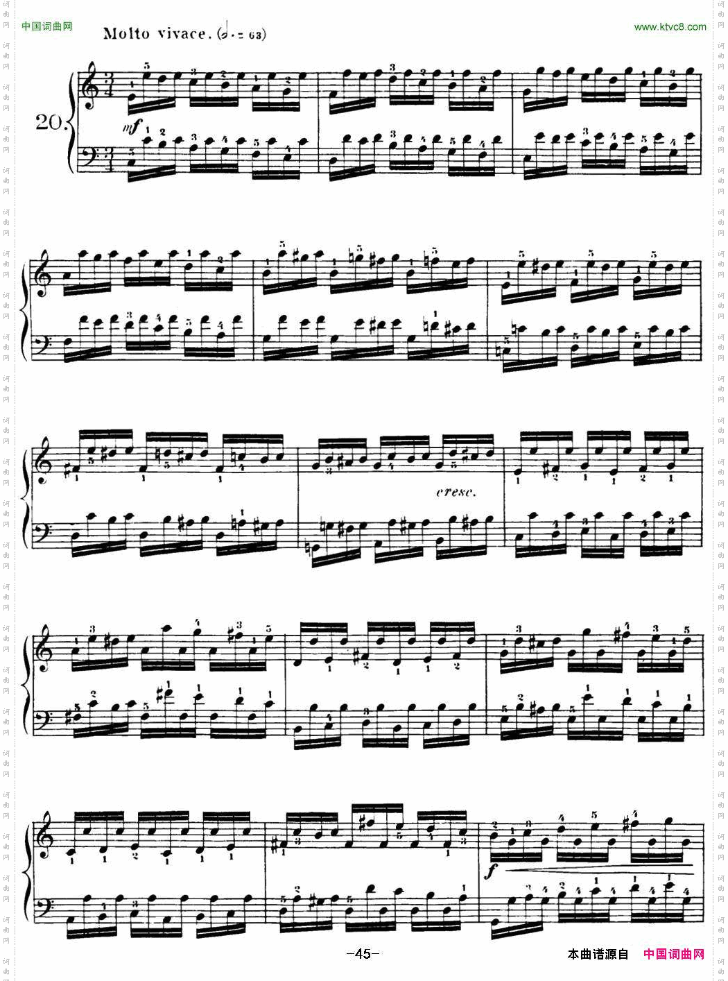 40首车尔尼Op.299钢琴快速练习曲NO.20